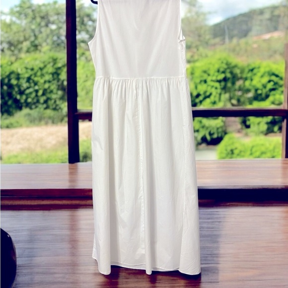 ASOS Poplin Tie Front White Maxi Dress. Size Large. Like new. - Picture 3 of 8
